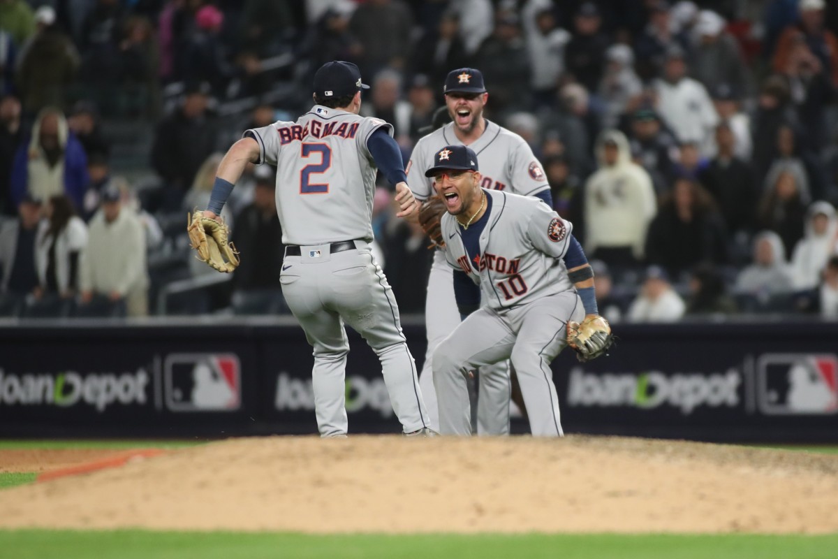 Houston Astros, Alex Bregman, Yuli Gurriel, ALCS victory celebration, New York Yankees